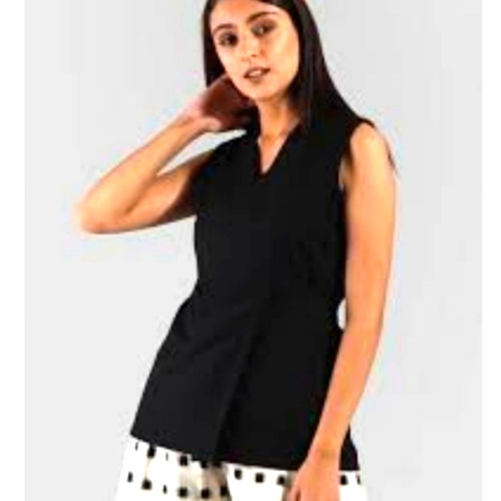 Josephine Chaus Black Wrap Vest sz 12 brand new with tags